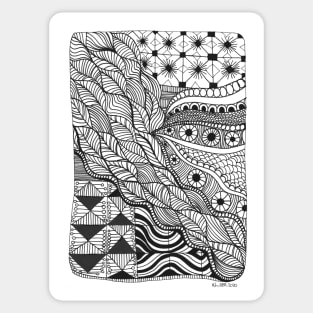 Abstract illustration black and white drawing pattern Sticker